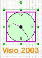 Циферблат с минутной стрелкой в Visio 2003