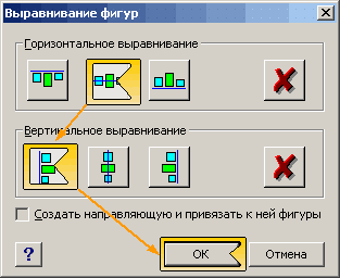 Окно выравнивания фигур